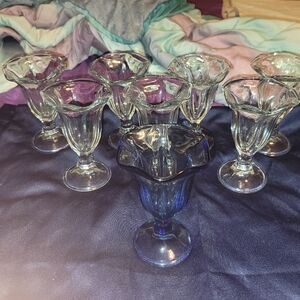 Set of 8 Vintage Anchor Hocking Tulip Sundae Glasses – Ice Cream / Dessert glass